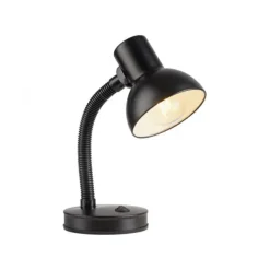 LED Tischleuchte schwarz Beistellampe Schalter Schreibtisch Nachttisch