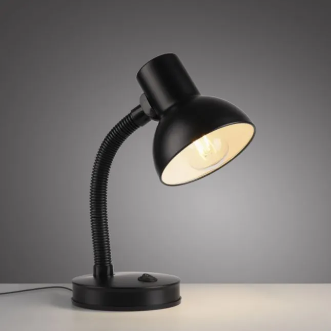LED Tischleuchte schwarz Beistellampe Schalter Schreibtisch Nachttisch