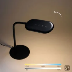LED Tischleuchte, schwarz, CCT, dimmbar, Innenleuchte, IP20