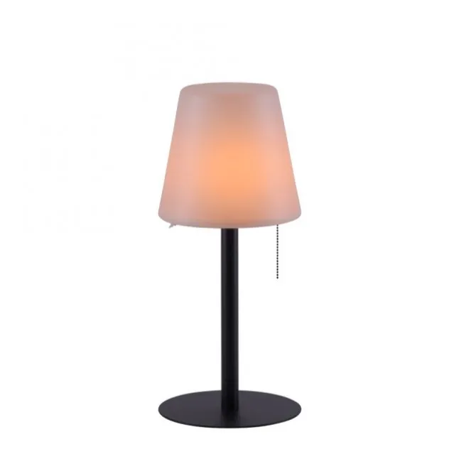 LED Tischleuchte, schwarz, dimmbar, modern, inkl. Zugschalter, kabellos