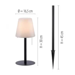 LED Tischleuchte, schwarz, dimmbar, modern, inkl. Zugschalter, kabellos