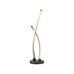 LED Tischleuchte schwarz gold Touchdimmer gebogen Innenleuchte