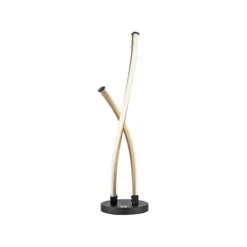 LED Tischleuchte schwarz gold Touchdimmer gebogen Innenleuchte