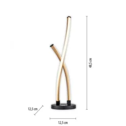 LED Tischleuchte schwarz gold Touchdimmer gebogen Innenleuchte