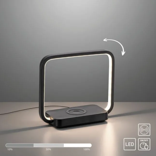 LED Tischleuchte schwarz Handy Ladefunktion Touchschalter dimmbar