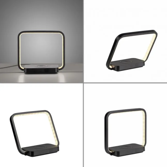 LED Tischleuchte schwarz Handy Ladefunktion Touchschalter dimmbar