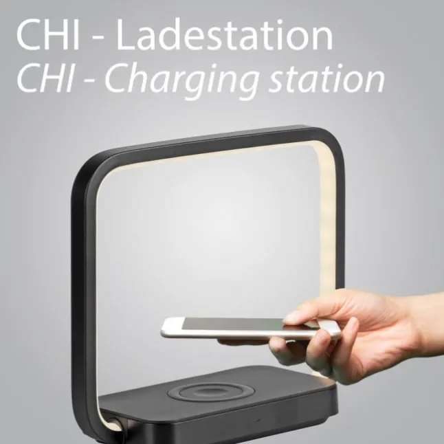 LED Tischleuchte schwarz Handy Ladefunktion Touchschalter dimmbar