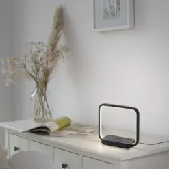 LED Tischleuchte schwarz Handy Ladefunktion Touchschalter dimmbar