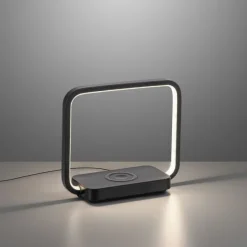 LED Tischleuchte schwarz Handy Ladefunktion Touchschalter dimmbar