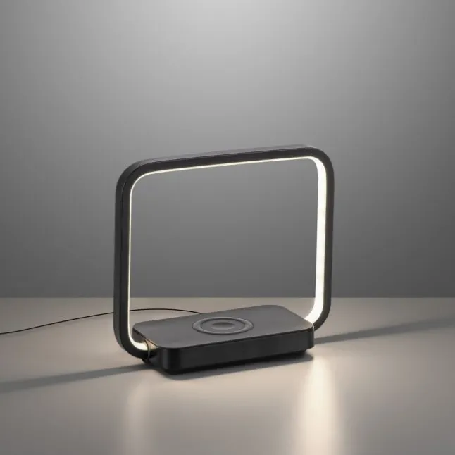 LED Tischleuchte schwarz Handy Ladefunktion Touchschalter dimmbar