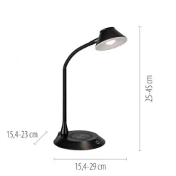 LED Tischleuchte schwarz Handy Ladefunktion Touchdimmer verstellbar