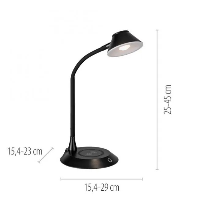 LED Tischleuchte schwarz Handy Ladefunktion Touchdimmer verstellbar