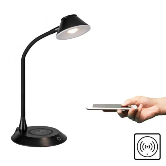 LED Tischleuchte schwarz Handy Ladefunktion Touchdimmer verstellbar