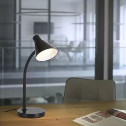 LED Tischleuchte schwarz mit Schalter flexible Schreibtischleuchte