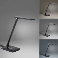 LED Tischleuchte, schwarz, QI-Ladefunktion, Touchdimmer, CCT