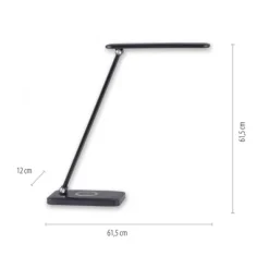 LED Tischleuchte, schwarz, QI-Ladefunktion, Touchdimmer, CCT