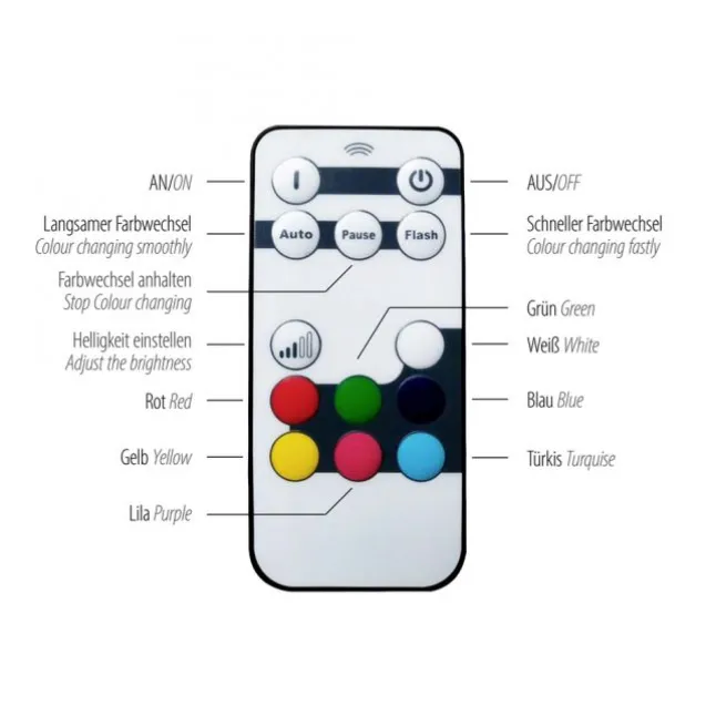 LED-Tischleuchte, schwarz, RGB, Akkuleuchte, IP44, inkl. USB-Kabel, Fernbedienung