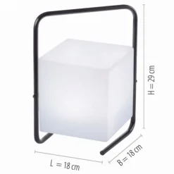 LED-Tischleuchte, schwarz, RGB, Akkuleuchte, IP44, inkl. USB-Kabel, Fernbedienung
