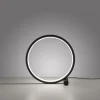 LED Tischleuchte schwarz ring minimalistisch Schnurschalter Beistellampe