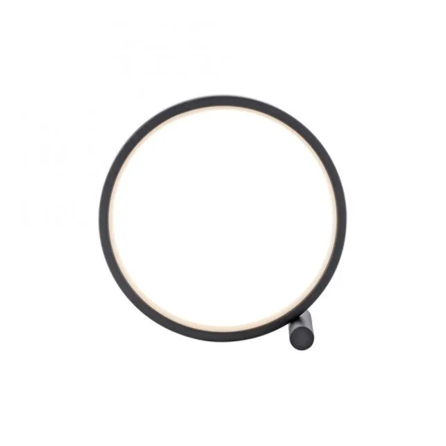 LED Tischleuchte schwarz ring minimalistisch Schnurschalter Beistellampe