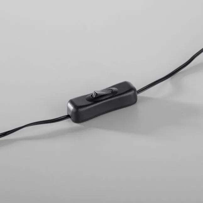 LED Tischleuchte schwarz ring minimalistisch Schnurschalter Beistellampe