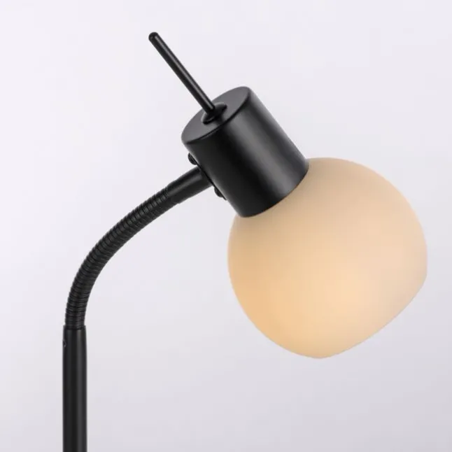 LED Tischleuchte schwarz Schalter flexibel verstellbar Beistelllampe
