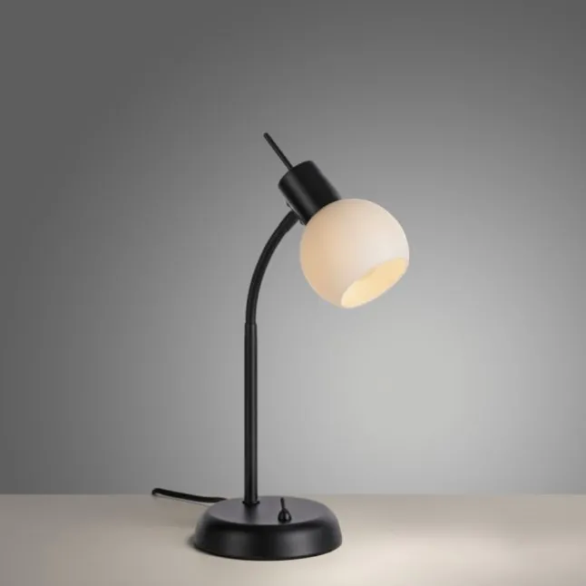 LED Tischleuchte schwarz Schalter flexibel verstellbar Beistelllampe
