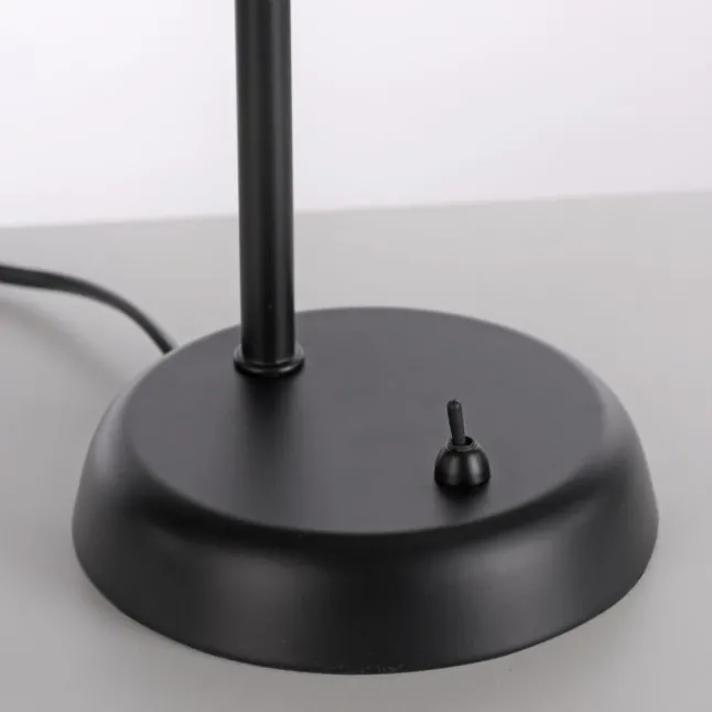 LED Tischleuchte schwarz Schalter flexibel verstellbar Beistelllampe