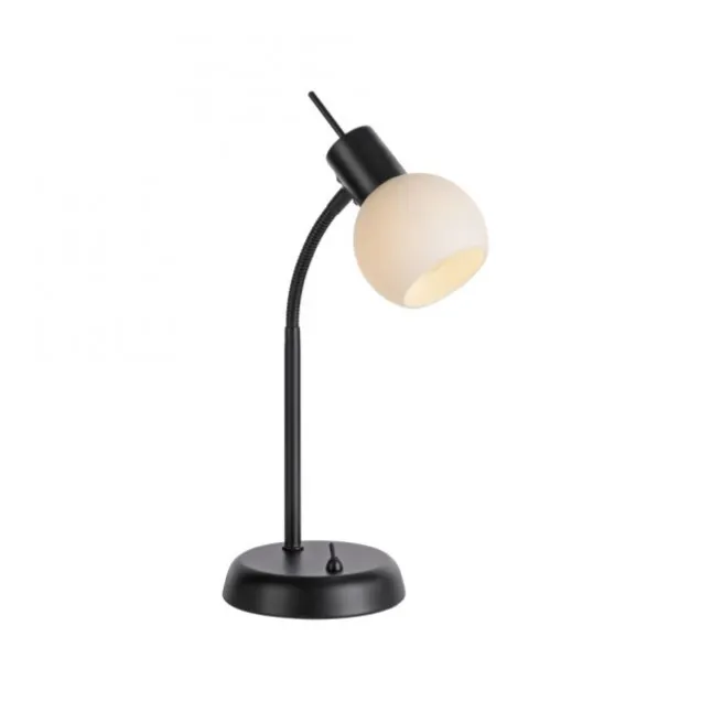 LED Tischleuchte schwarz Schalter flexibel verstellbar Beistelllampe