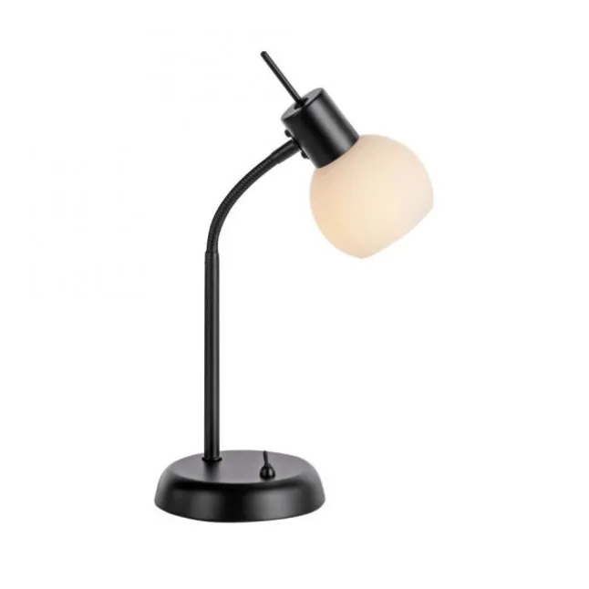LED Tischleuchte schwarz Schalter flexibel verstellbar Beistelllampe