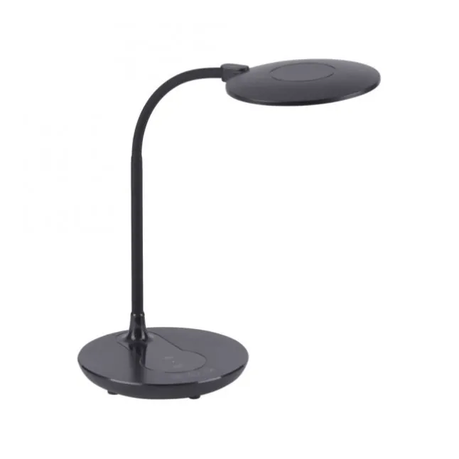 LED-Tischleuchte, schwarz, stufenlos Dimmbar, CCT, inkl. Ladestation für Smartphone