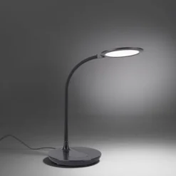 LED-Tischleuchte, schwarz, stufenlos Dimmbar, CCT, inkl. Ladestation für Smartphone