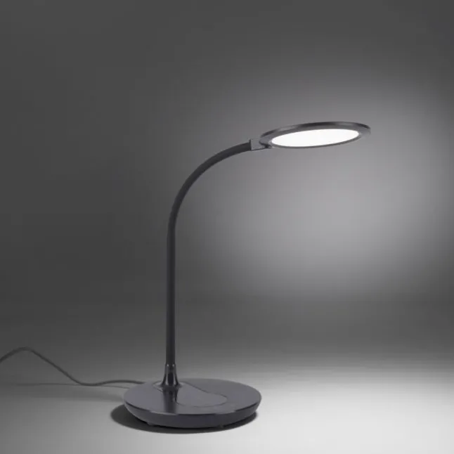LED-Tischleuchte, schwarz, stufenlos Dimmbar, CCT, inkl. Ladestation für Smartphone