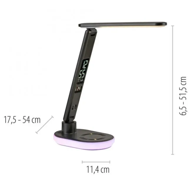 LED Tischleuchte schwarz Touchdimmer Ladefunktion Handy USB kabellos