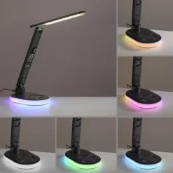 LED Tischleuchte schwarz Touchdimmer Ladefunktion Handy USB kabellos