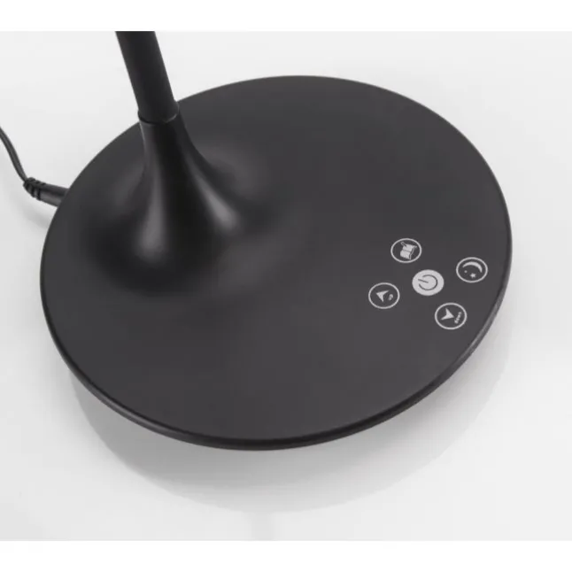 LED-Tischleuchte, schwarz, Touch-Dimmer, Lichtfarbsteuerung, modern