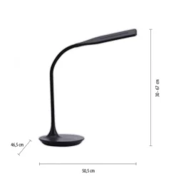 LED-Tischleuchte, schwarz, Touch-Dimmer, Lichtfarbsteuerung, modern