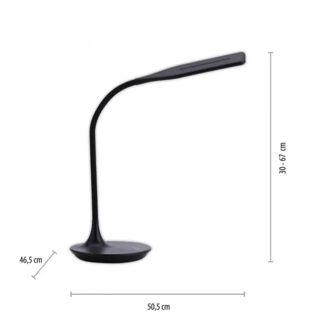 LED-Tischleuchte, schwarz, Touch-Dimmer, Lichtfarbsteuerung, modern