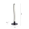 LED-Tischleuchte, schwarz, Wellenform, warmweiße Lichtfarbe, modern