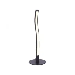 LED-Tischleuchte, schwarz, Wellenform, warmweiße Lichtfarbe, modern