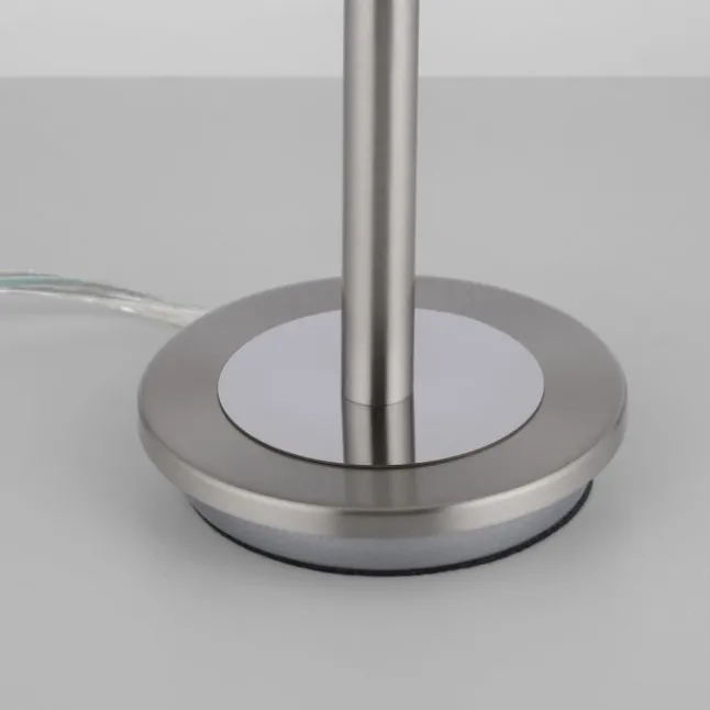 LED Tischleuchte silber Alabaster Dekor Glas 3 Stufen Touchdimmer
