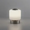 LED Tischleuchte silber farbig rund Touchdimmer zeitloses Design