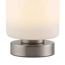 LED Tischleuchte silber farbig rund Touchdimmer zeitloses Design