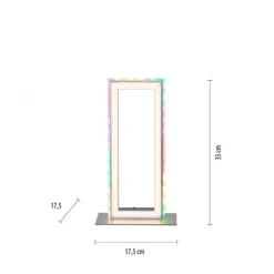 LED Tischleuchte silberfarbig Schnurschalter Rainbow RGB Fernbedienung