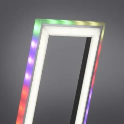 LED Tischleuchte silberfarbig Schnurschalter Rainbow RGB Fernbedienung