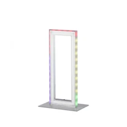 LED Tischleuchte silberfarbig Schnurschalter Rainbow RGB Fernbedienung