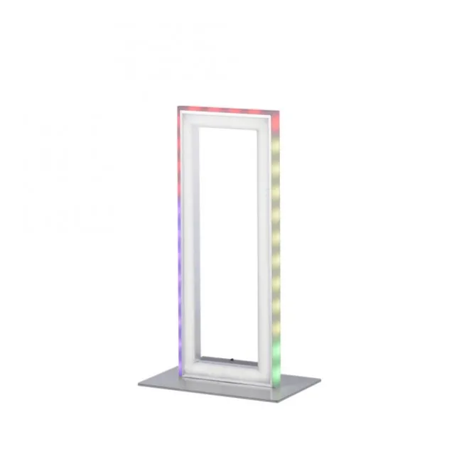 LED Tischleuchte silberfarbig Schnurschalter Rainbow RGB Fernbedienung