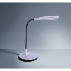 LED-Tischleuchte, silber, Flexarm, Lichtfarbsteuerung, dimmbar