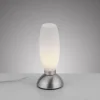 LED Tischleuchte silber Opalglas 3 Stufen Touchdimmer