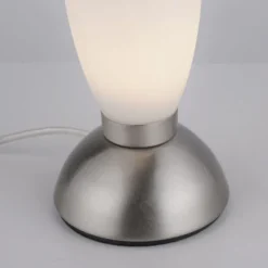 LED Tischleuchte silber Opalglas 3 Stufen Touchdimmer